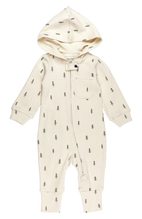 Print Organic Cotton Hooded Romper (Baby)