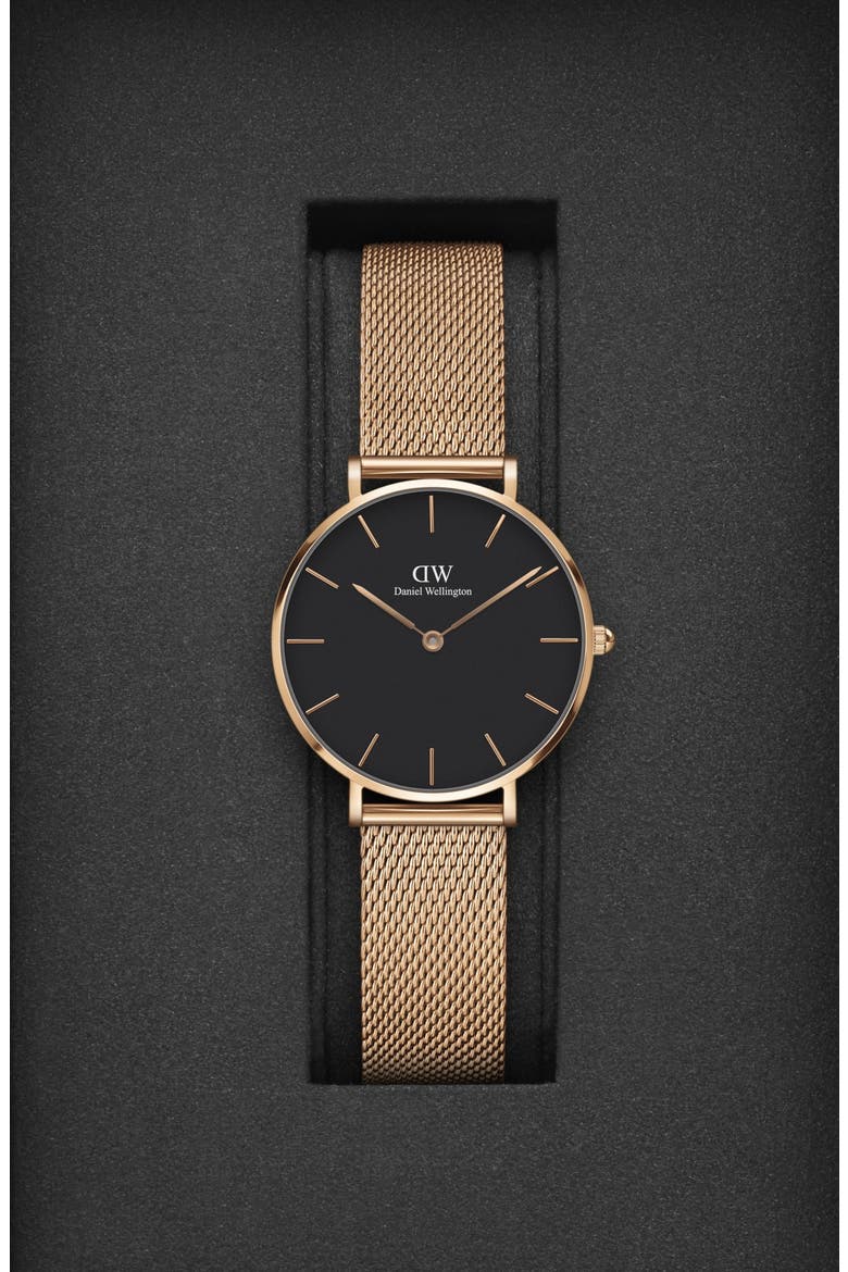Classic Petite Mesh Strap Watch, 32mm, Alternate, color, ROSE GOLD/WHITE/ROSE GOLD
