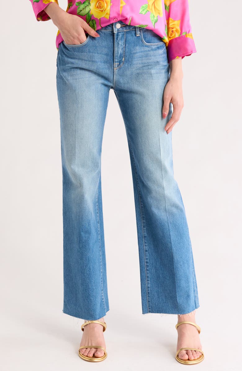L'AGENCE Tiana High Waist Raw Hem Wide Leg Jeans, Main, color,