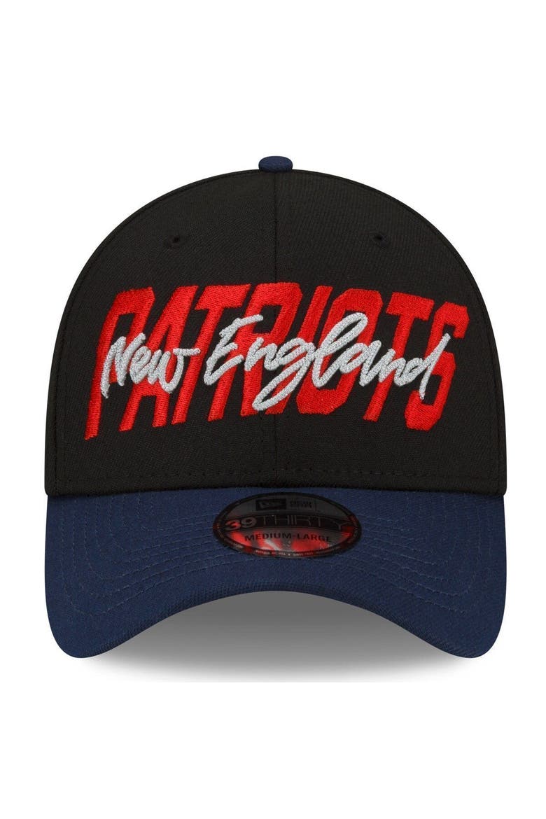 Men's New Era Black/Navy New England Patriots 2022 NFL Draft 39THIRTY Flex Hat, Alternate, color, Black