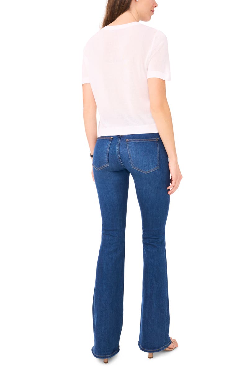 Halogen<sup>®</sup> Short Sleeve Button-Up Sweater, Alternate, color, Bright White