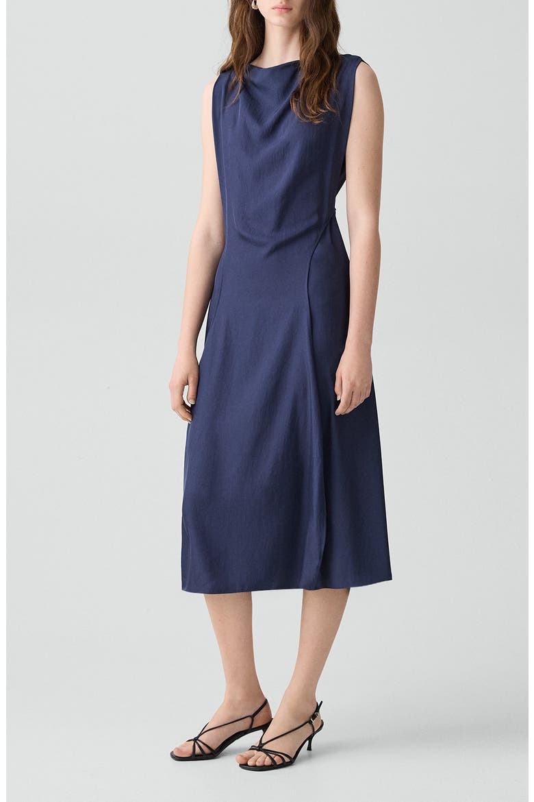 Boat Neck Midi Dress, Alternate, color, NOCTURNE NAVY