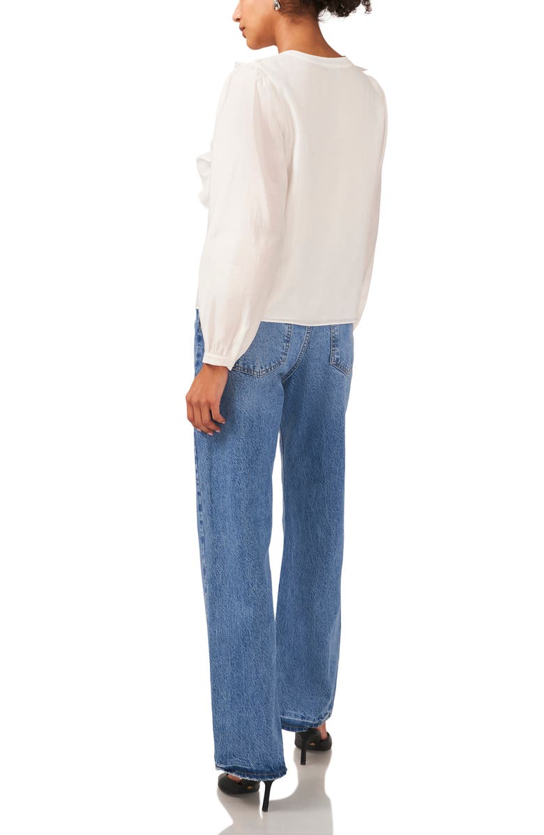 1.STATE Ruffle Trim Shirt, Alternate, color, New Ivory