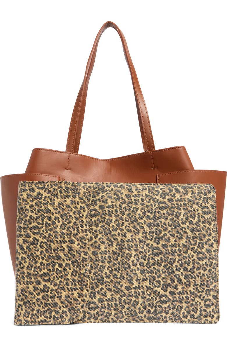 Madden Girl Oversize Tote with Laptop Sleeve, Alternate, color, Cognac