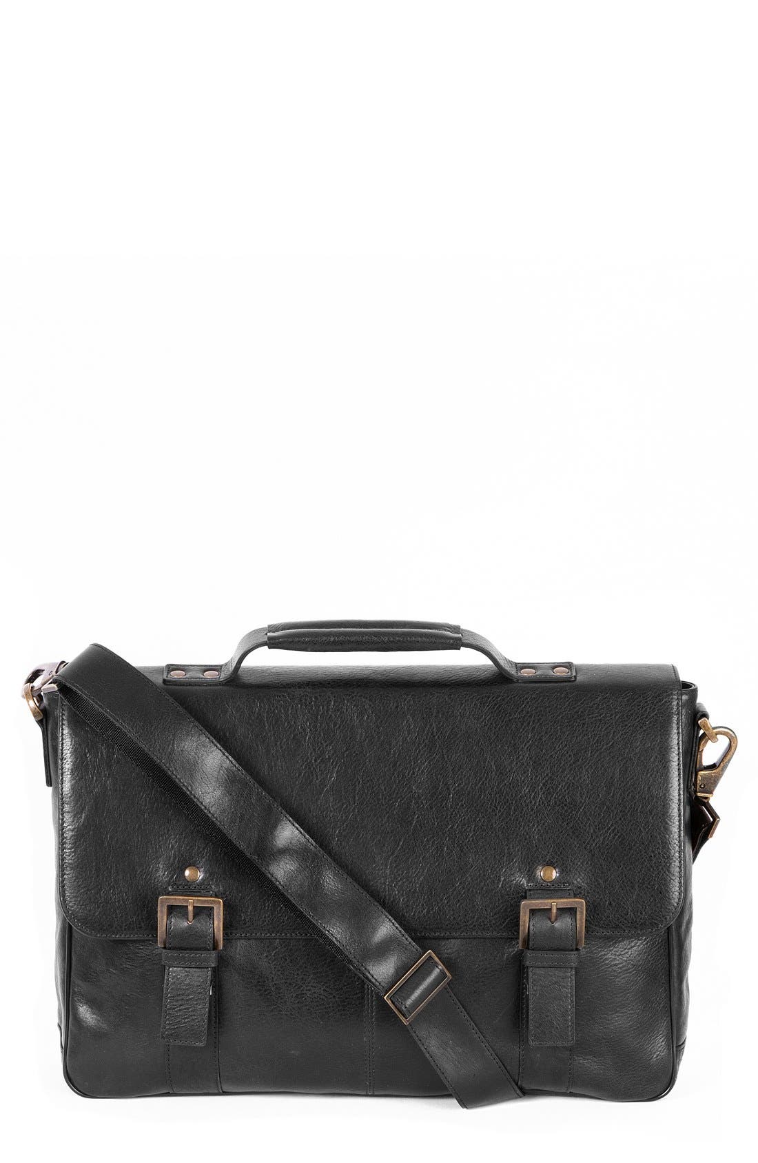 BOCONI 'Becker' Leather Messenger Bag, Main, color, 
