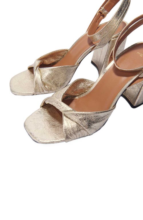 Maje Metallic Leather Sandals With Heels In Gold