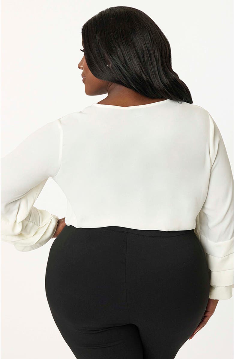 Smak Parlour Plus Size Pleated Front Blouse, Alternate, color, 