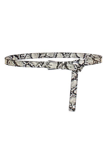 Linea Pelle Convertible Animal Print Belt In Black