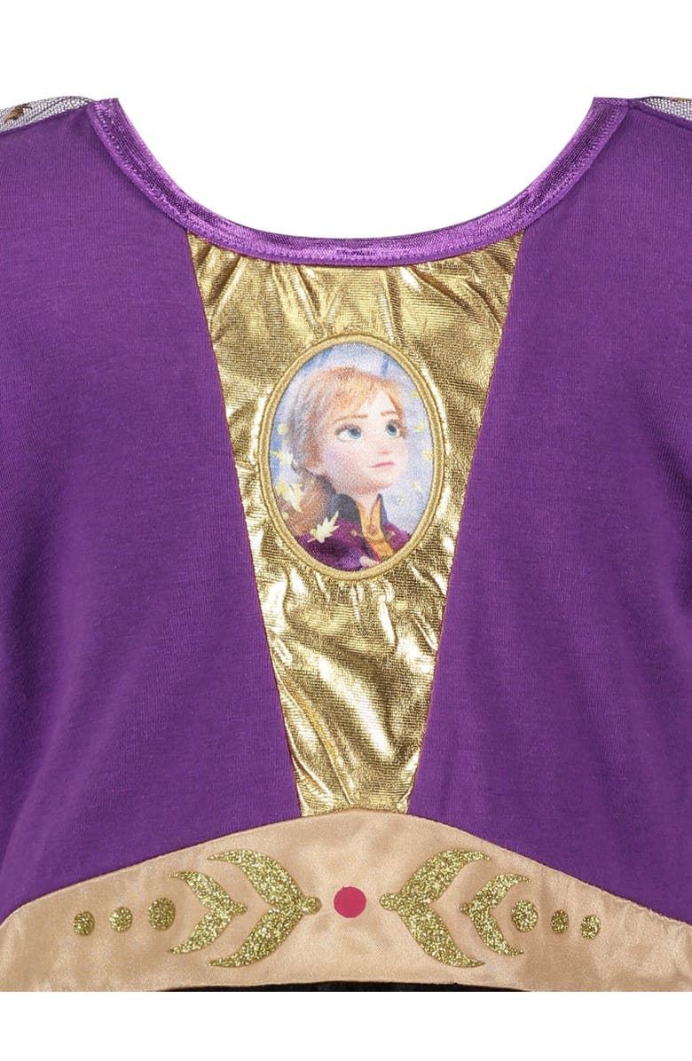 Disney Frozen Cosplay Short Sleeve Dress & Headband Set, Alternate, color, Princess Anna Black