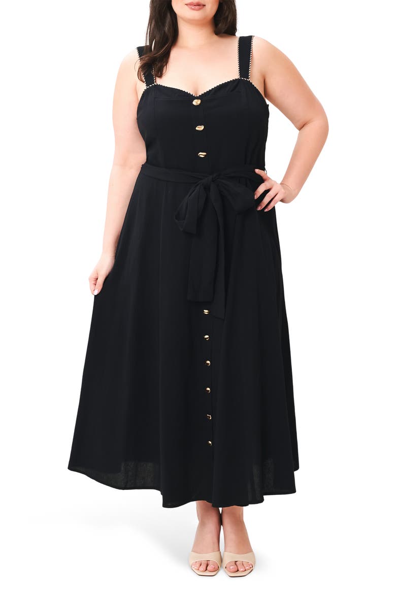 Midi Shirtdress, Main, color, BLACK