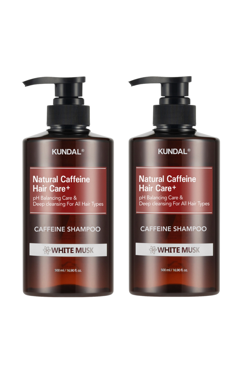 KUNDAL Caffeine Scalp Care Shampoo White Musk 2 Pack, Main, color, Brown