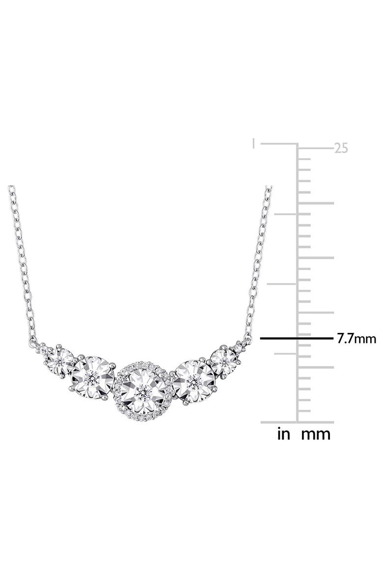 DELMAR Diamond Five-Stone Flower Pendant Necklace - 0.16ct., Alternate, color, White