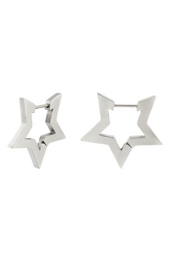 Rebl Gender Inclusive Hazel Star Hoop Earrings In Silver