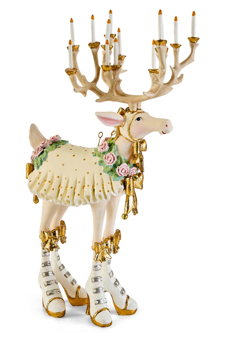 Moonbeam Donna Reindeer Christmas Ornament, Main, color, WHITE