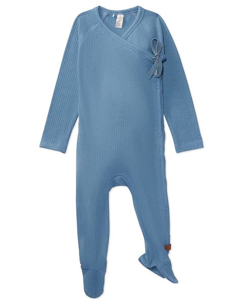 Solid Ribbed Cross Over Tie Footie (Toddler)