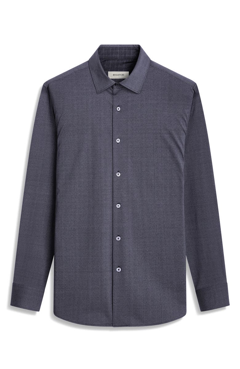 Bugatchi Jimmy OoohCotton<sup>®</sup> Herringbone Button-Up Shirt, Alternate, color,