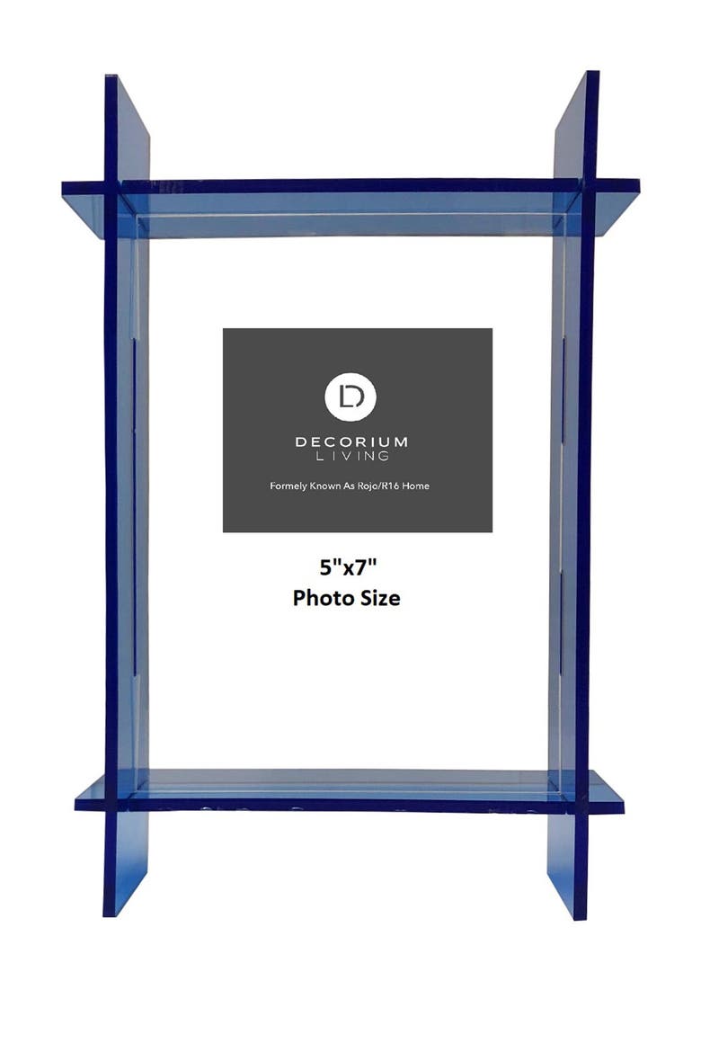 Neon Blue Lucite 5" x 7" Frame, Main, color, NEON BLUE/CLEAR