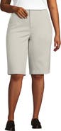 Lands' End Plus Size Elastic Back Classic 12" Chino Oxford Stripe Shorts
