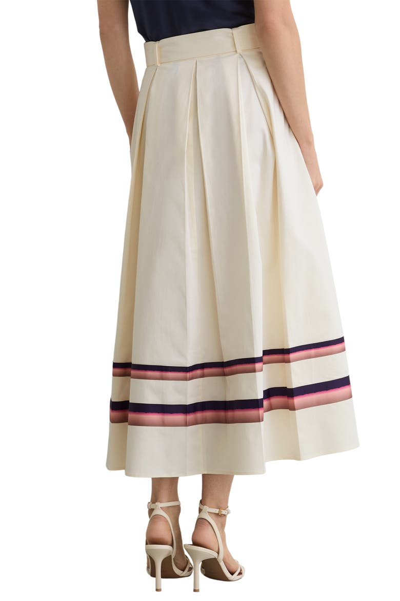 Rian Stripe Stretch Cotton Midi Skirt, Alternate, color, CREAM