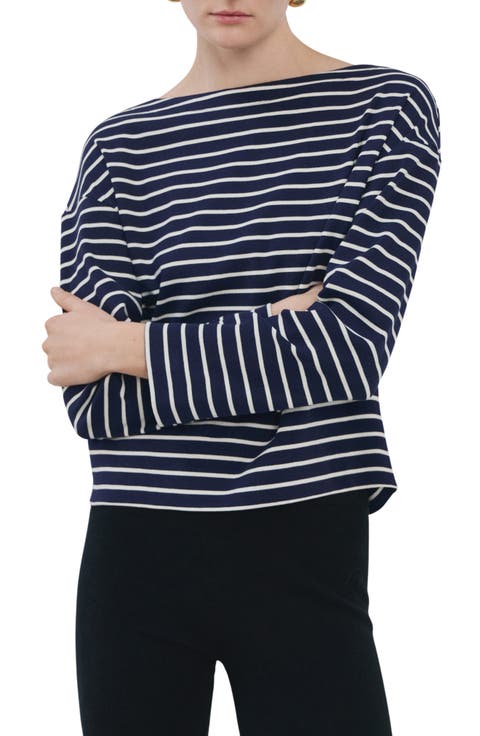 Stripe Boatneck Sweatshirt