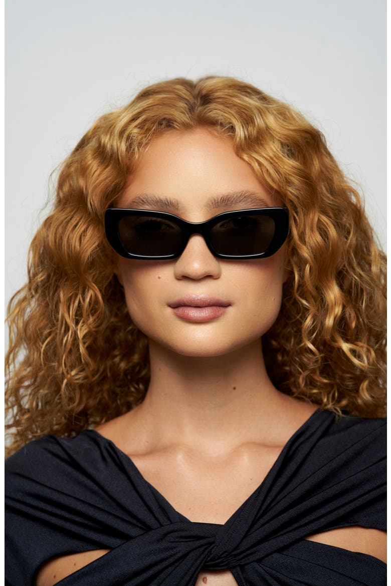 Cookie 54mm Cat Eye Sunglasses, Alternate, color, GLOSS BLACK