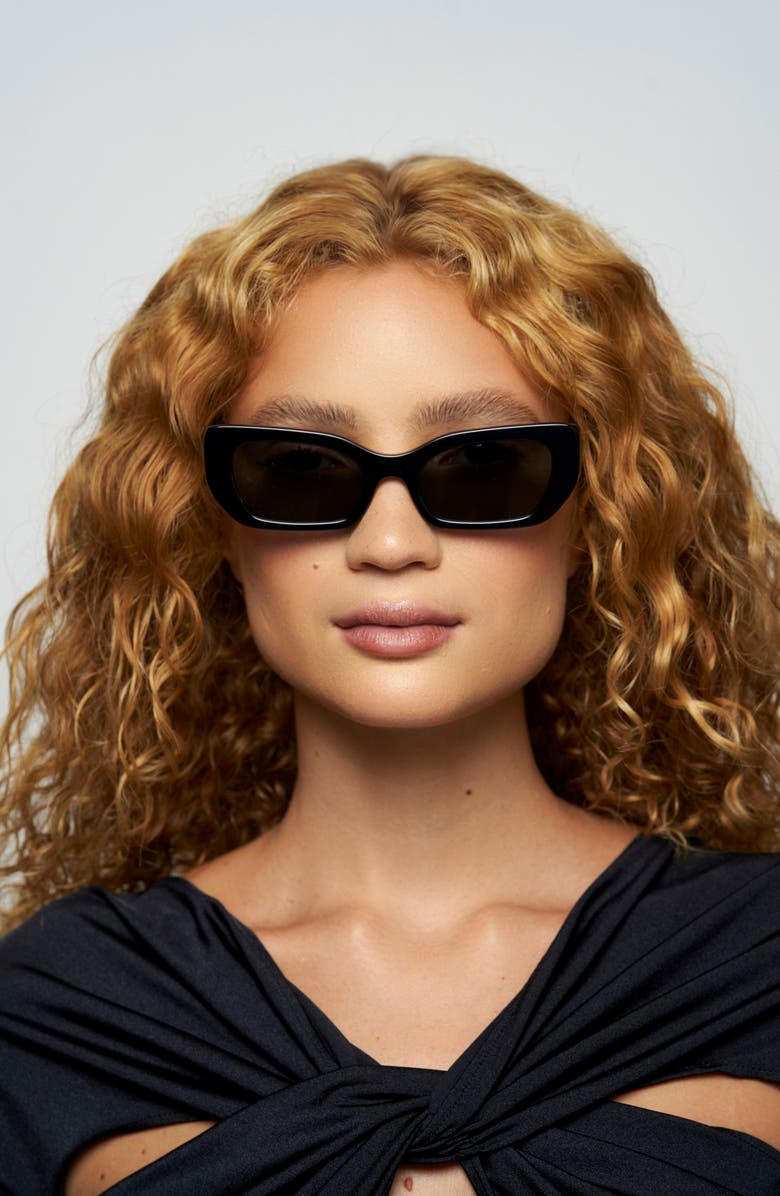 Elisa Johnson Cookie 54mm Cat Eye Sunglasses, Alternate, color, Gloss Black