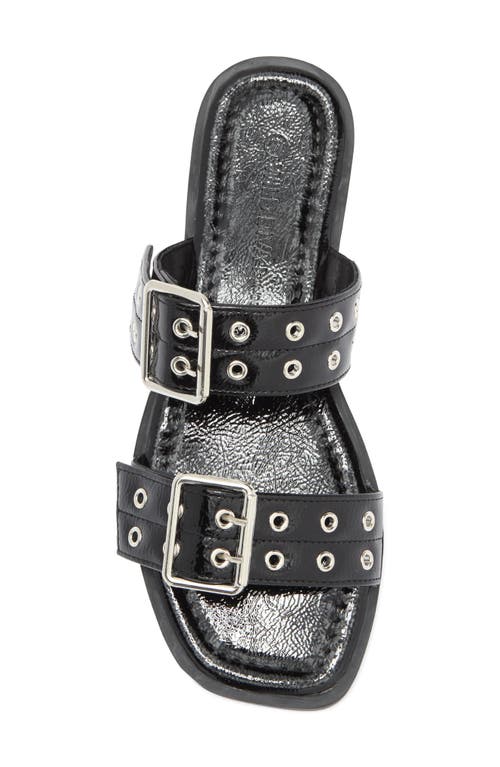 Wild Diva Lounge Belize Buckle Strap Slide Sandal In Black