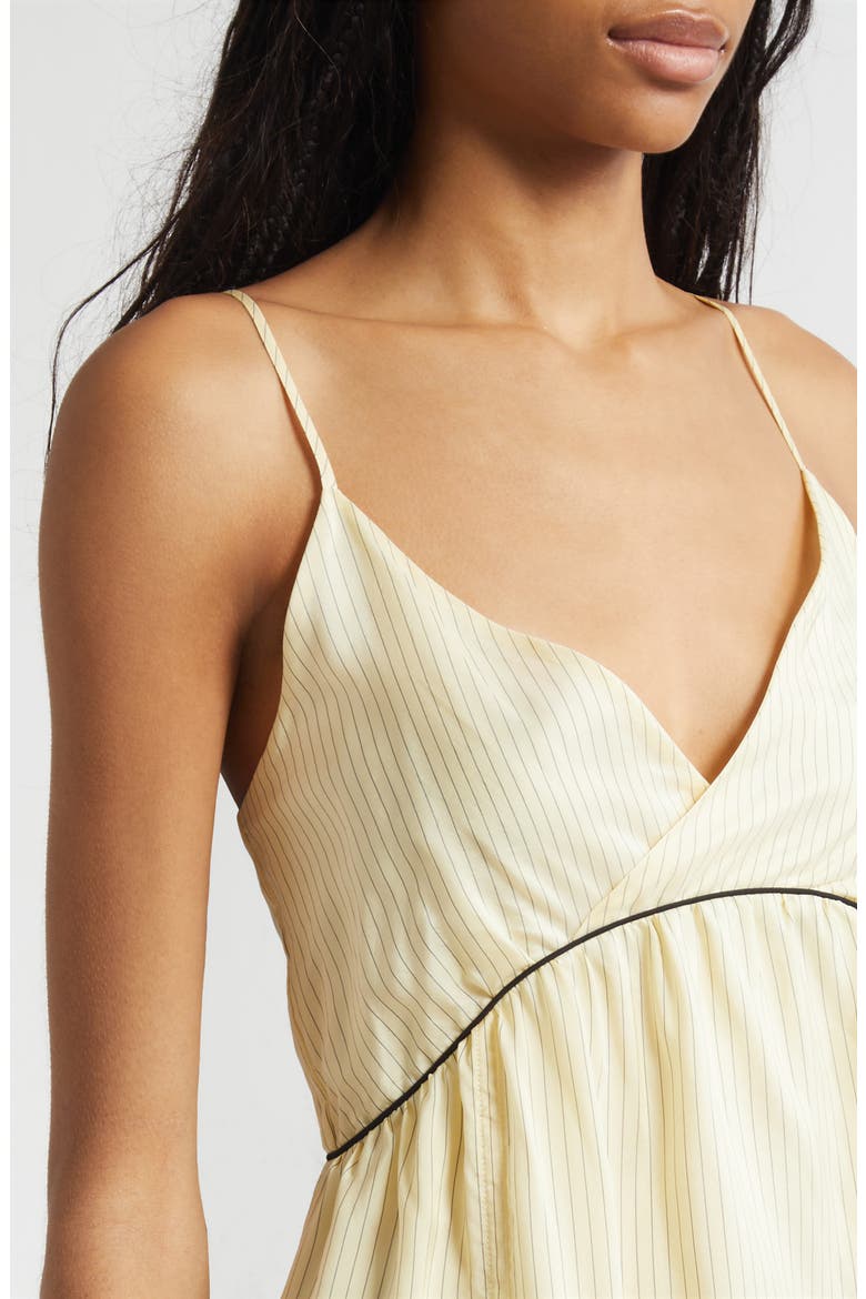 Lace Trim Pinstripe Slipdress, Alternate, color, EGGWHITE BASE / BLACK STRIPES