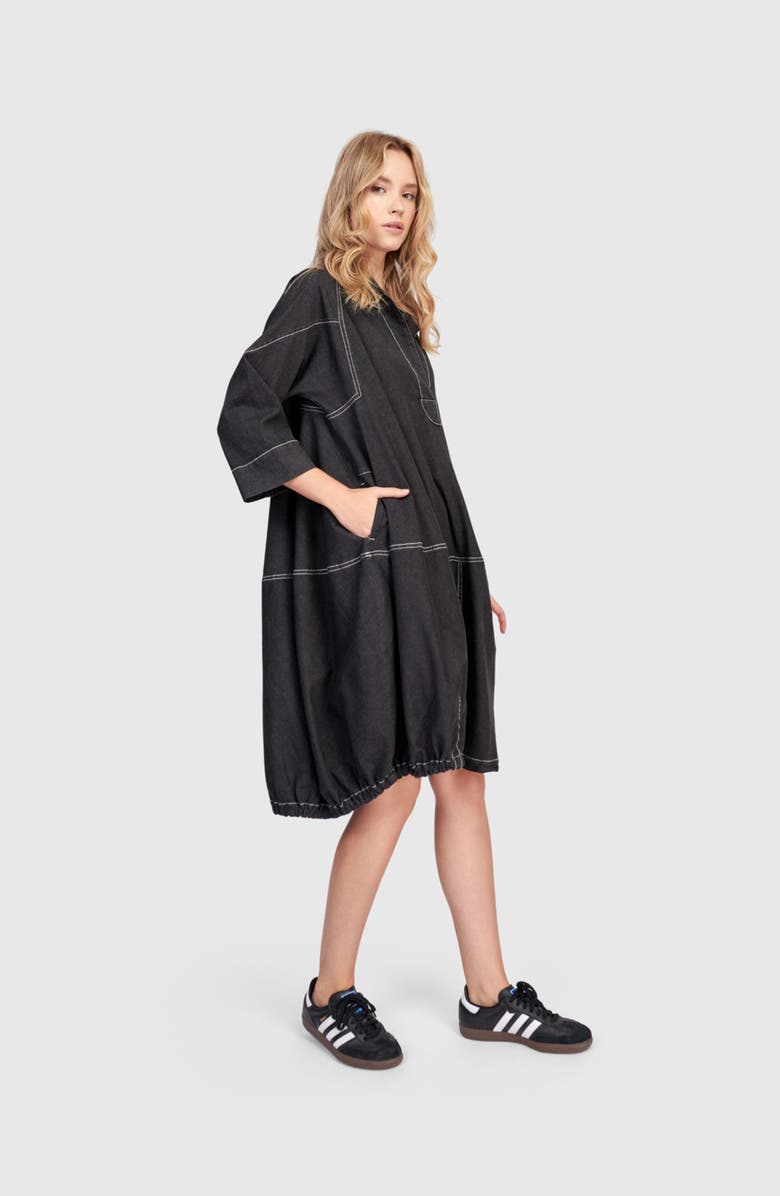 Alembika Panama Oversized Shirt Dress, Alternate, color, Black