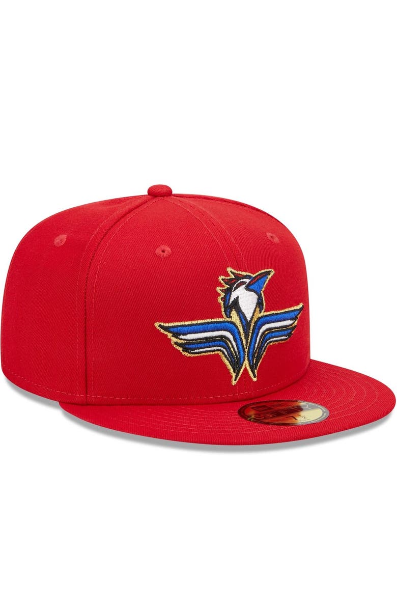 New Era Men's New Era Red Fayetteville Woodpeckers Marvel x Minor League 59FIFTY Fitted Hat, Alternate, color,