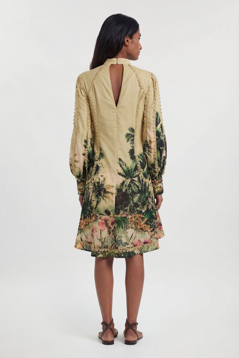 Botanical Mini Dress, Alternate, color, Green