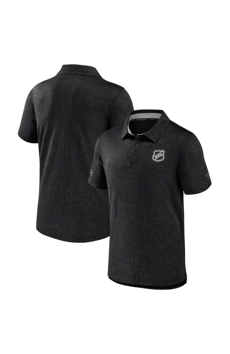 FANATICS Men's Fanatics  Black NHL-Logo Authentic Pro Jacquard Polo, Alternate, color, Black