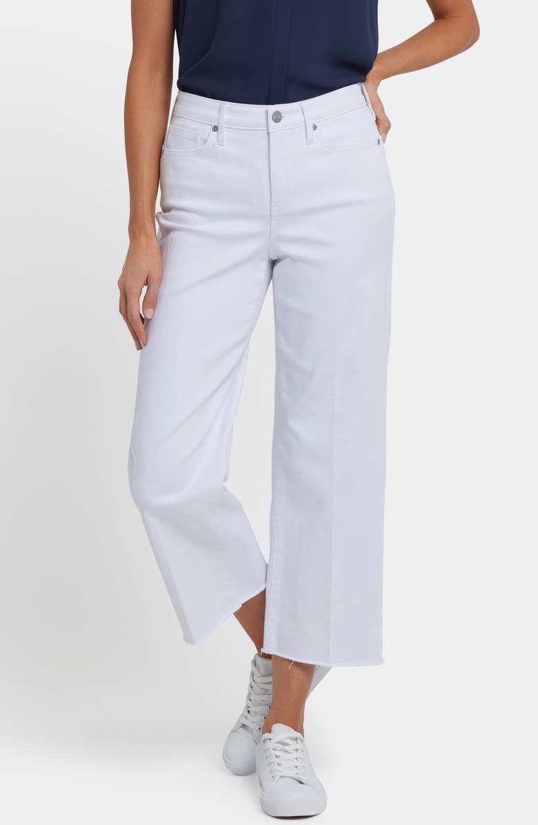 NYDJ Coco High Waist Crop Wide Leg Jeans, Main, color, Optic White