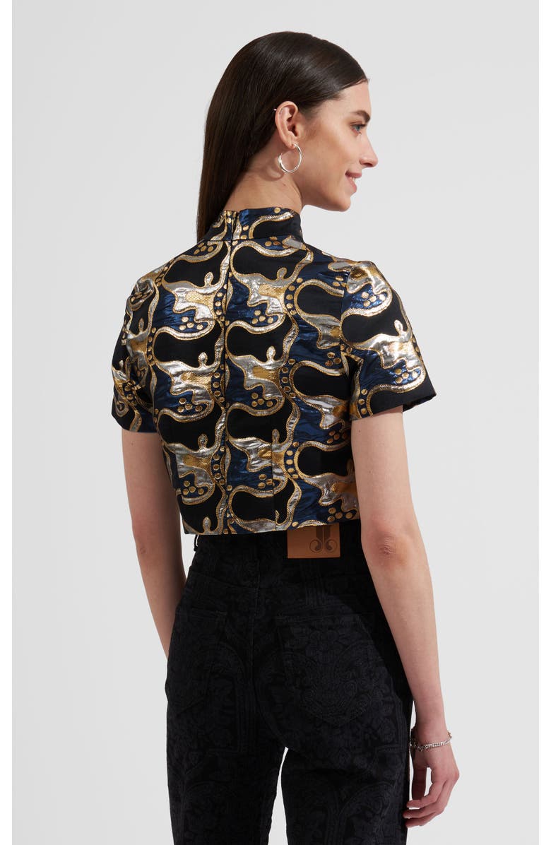 La DoubleJ Juliet Crop Top Embroidered, Alternate, color, Spritz Blu Blue