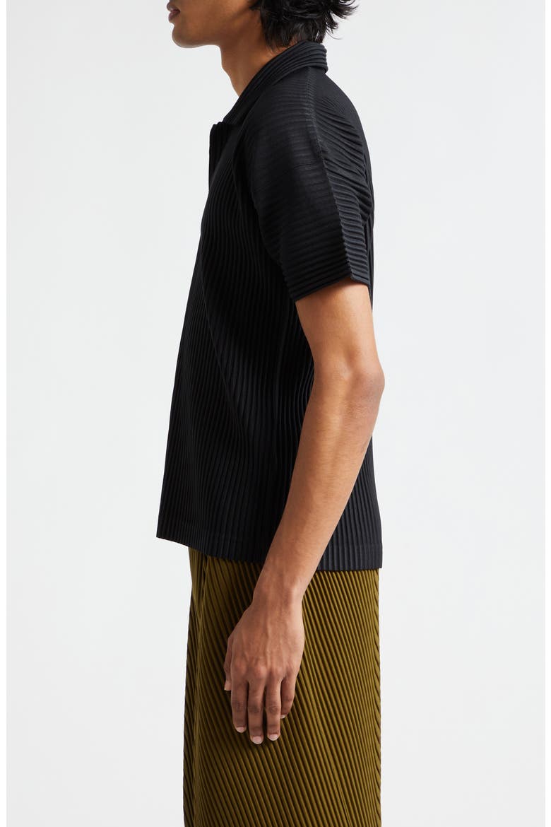 Basics Pleated Polo, Alternate, color, BLACK