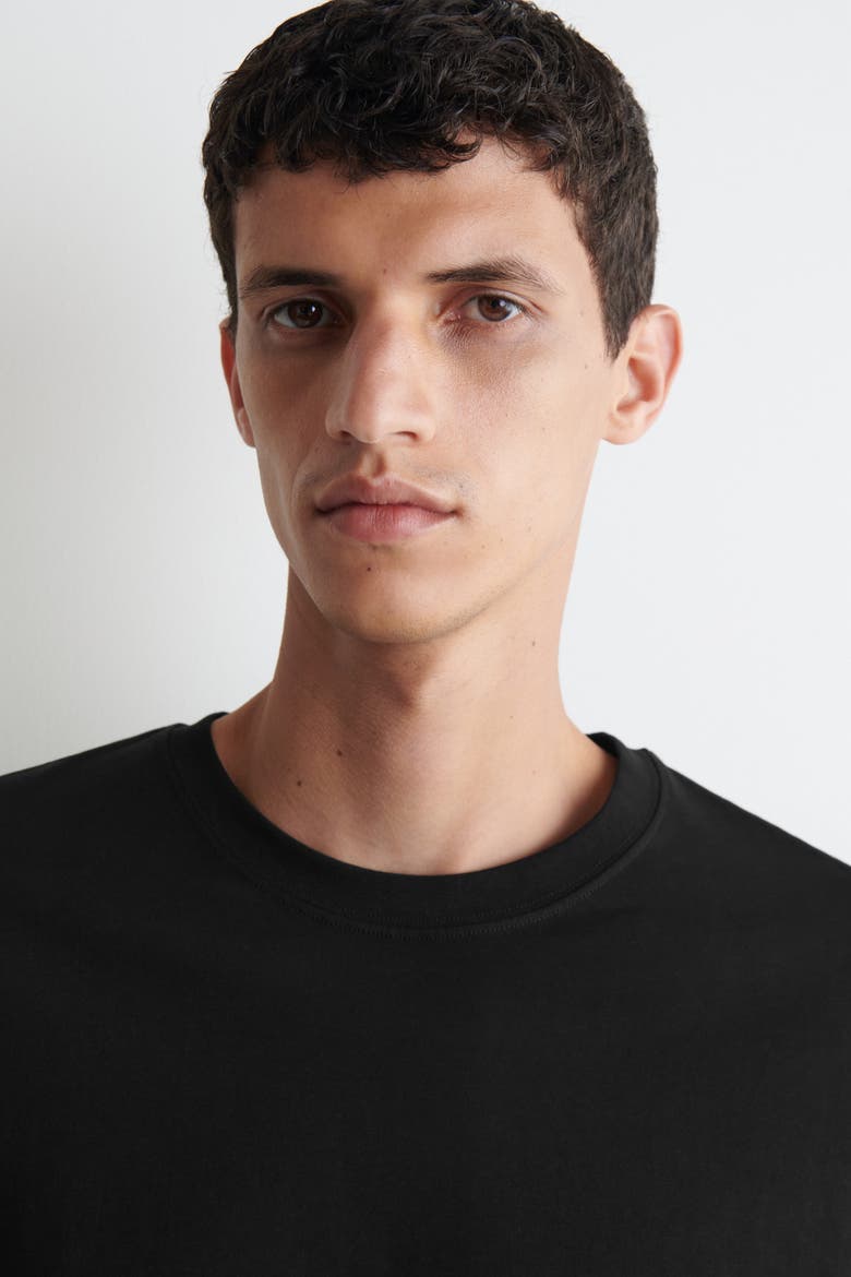 Regular-fit Cotton T-shirt, Alternate, color, BLACK
