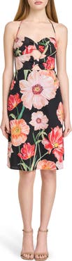 WAYF In Bloom Cutout Detail Halter Neck Stretch Cotton Dress
