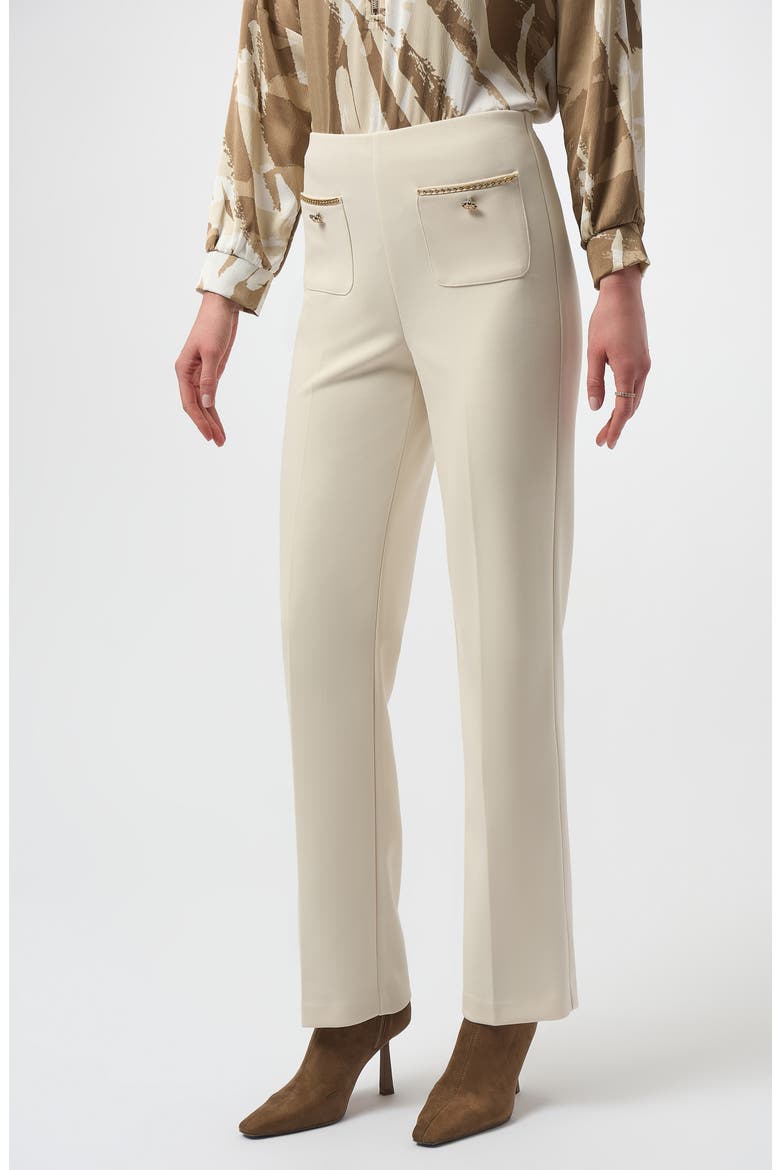 Scuba Crepe Straight Leg Pants, Alternate, color, BIRCH