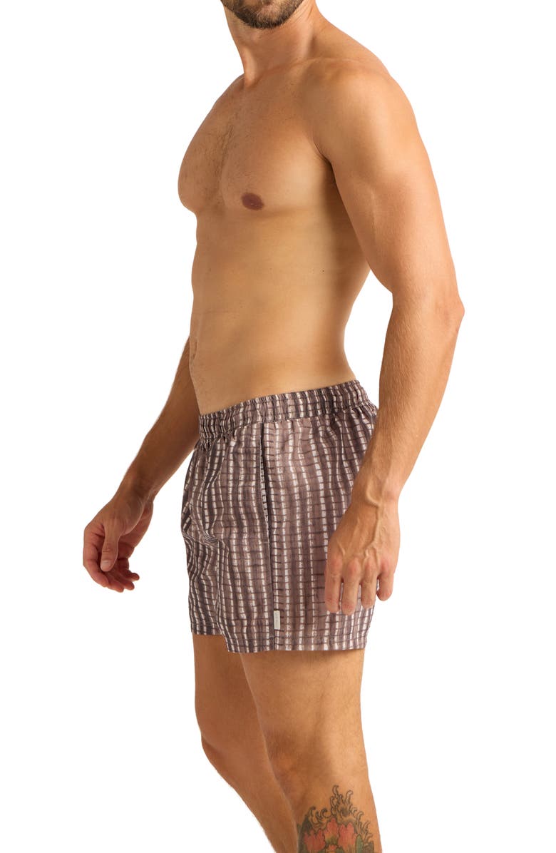 AUTO-REPLY<sup>™</sup> Print 4-Inch Nylon Swim Trunks, Alternate, color, Driftwood/ Dark Brown