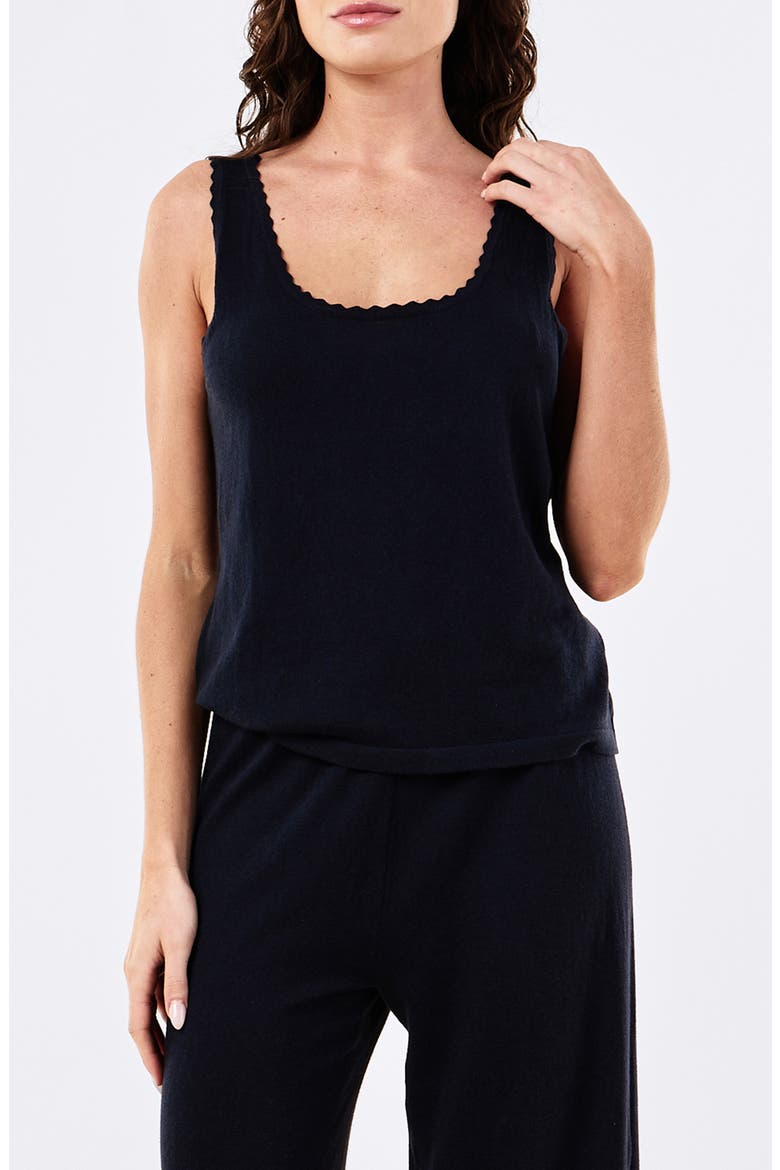 Cotton & Cashmere Fine Knit Tank, Main, color, DEEP NAVY