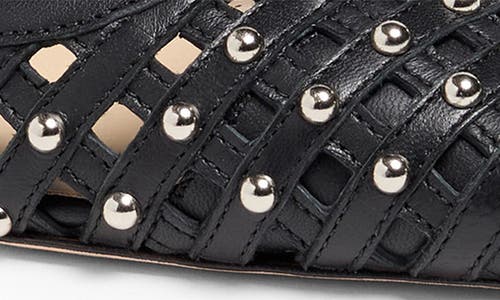 Cinq À Sept Rena Cage Studded Slingback Pointed Toe Pump In Black
