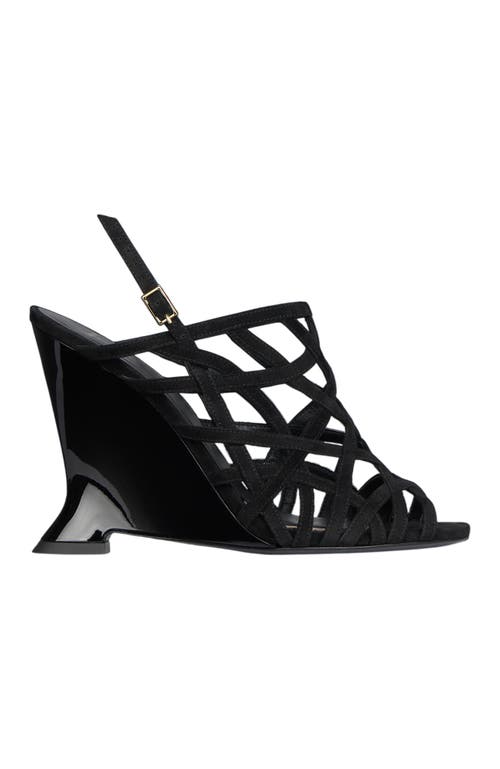 Balmain Wedge Cage Sandals In Black