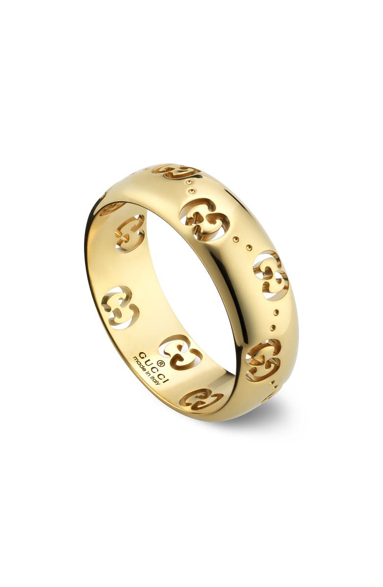 Gucci Icon GG Cutout Band Ring, Alternate, color, Yellow Gold