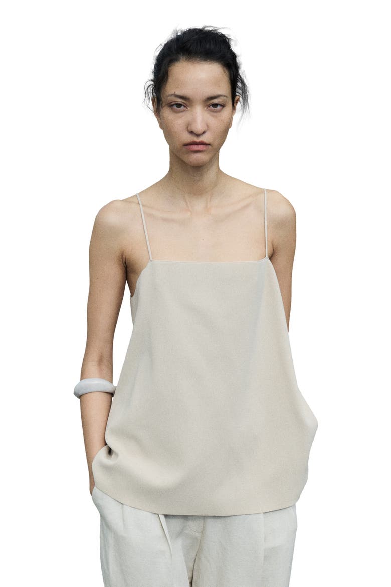 Fine-knit Strappy Top, Main, color, Beige