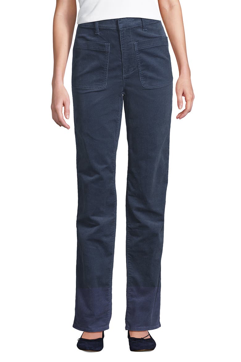 Corduroy High Rise Rail Straight Leg Pants, Alternate, color, Dusty Indigo