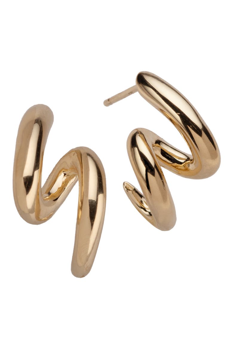 Haze Spiral Earrings, Main, color, YELLOW GOLD