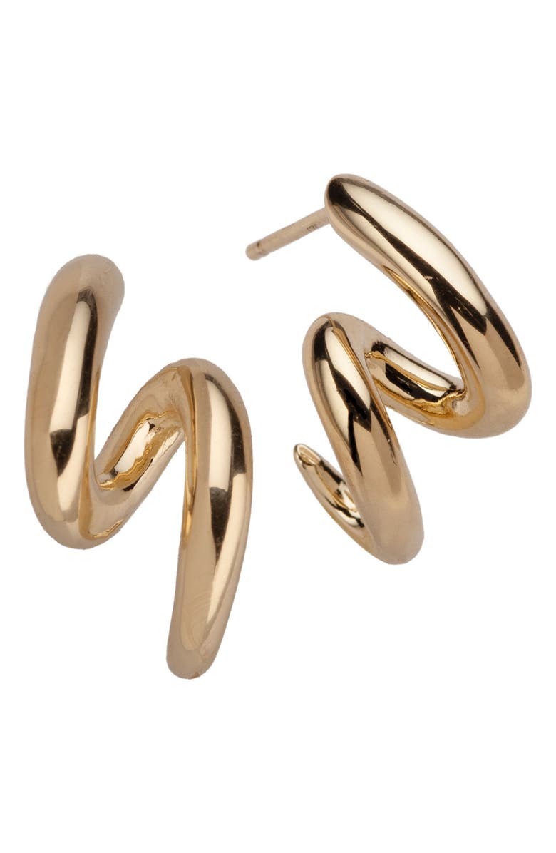 Jennifer Zeuner Haze Spiral Earrings, Main, color, Yellow Gold