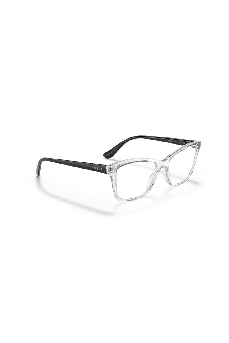 53mm Rectangle optical glasses, Alternate, color, Transparent