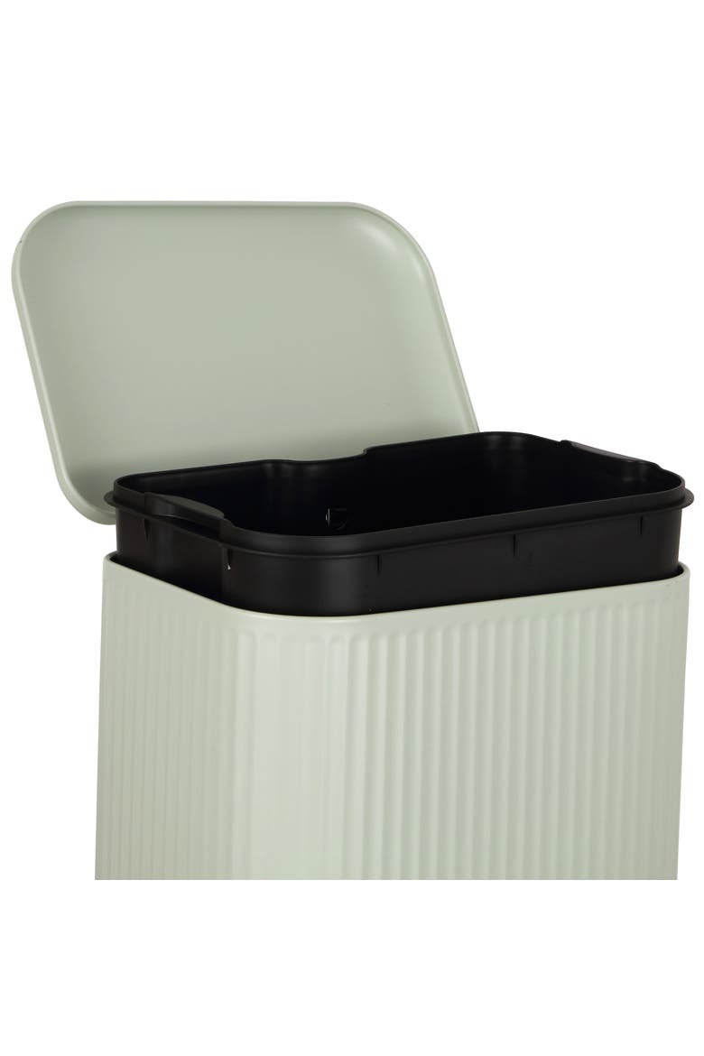 Astra Ribbed Rectangular Step Pedal Trash Can with Soft-Close Lid, Alternate, color, Pistachio Gelato