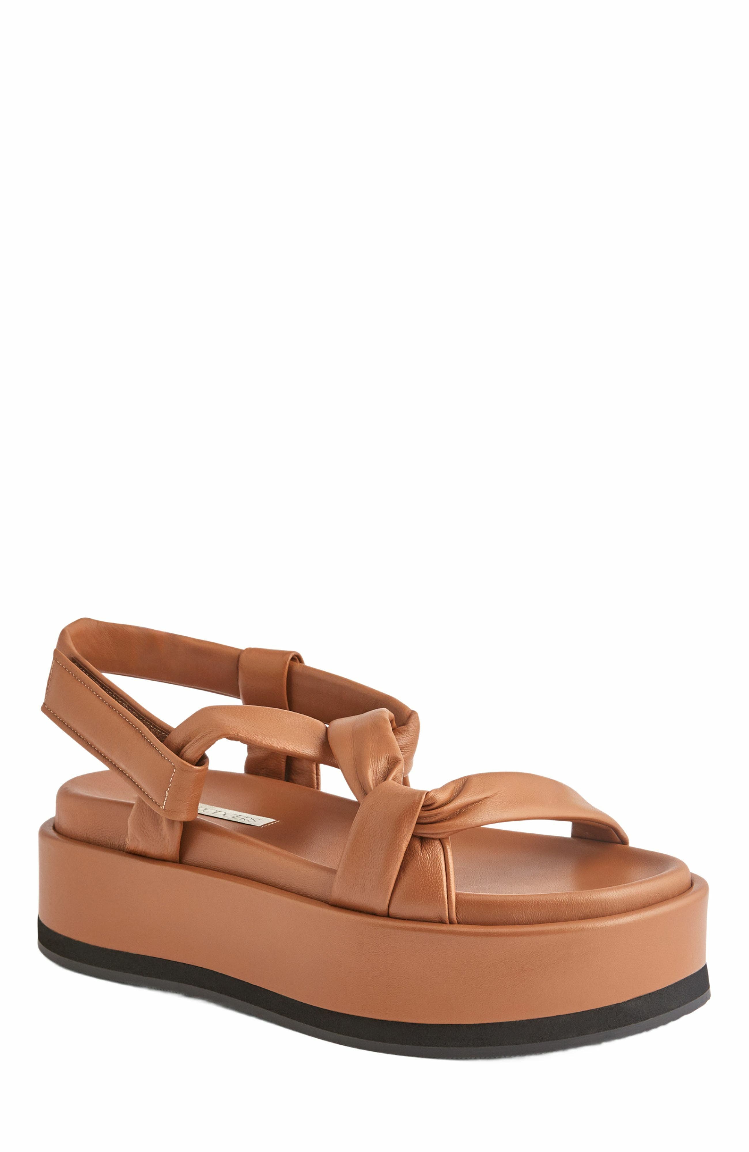 Obi Flatform, Alternate, color, Cognac Nappa